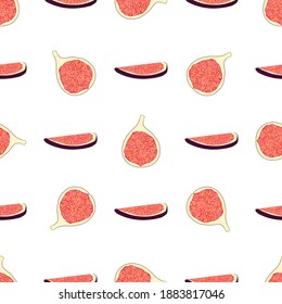 Illustration on theme big colored seamless purple fig, bright fruit pattern for seal. Fruit pattern consisting of beautiful seamless repeat fig. Simple colorful pattern fruit from seamless purple fig.