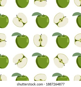 Illustration on theme big colored seamless apple, bright fruit pattern for seal. Fruit pattern consisting of beautiful seamless repeat apple. Simple colorful pattern fruit from seamless beauty apple.