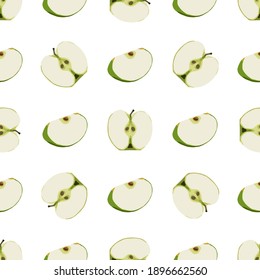 Illustration zum Thema große farbige, nahtlose Apfel, helle Fruchtmuster für den Siegel. Obstmuster, bestehend aus einem schönen, nahtlosen Apfel. Einfache, farbige Musterfrucht aus nahtlosen Beauty-Apfel.