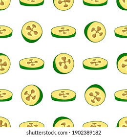 Illustration on theme big colored seamless feijoa, bright fruit pattern for seal. Fruit pattern consisting of beautiful seamless repeat feijoa. Simple colorful pattern fruit from seamless feijoa.