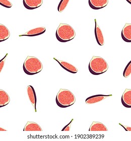 Illustration on theme big colored seamless purple fig, bright fruit pattern for seal. Fruit pattern consisting of beautiful seamless repeat fig. Simple colorful pattern fruit from seamless purple fig.