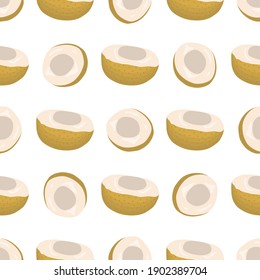 Illustration on theme big colored seamless longan, bright fruit pattern for seal. Fruit pattern consisting of beautiful seamless repeat longan. Simple colorful pattern fruit from seamless longan.