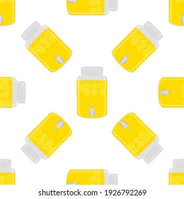 Illustration on theme big colored lemonade in lemon jug for natural drink. Lemonade pattern consisting of collection kitchen accessory, lemon jug to organic food. Tasty fresh lemonade from lemon jug.