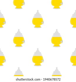 Illustration on theme big colored lemonade in glass jug for natural drink. Lemonade pattern consisting of collection kitchen accessory, glass jug to organic food. Tasty fresh lemonade from glass jug.
