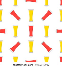 Illustration on theme big colored lemonade in glass cup for natural drink. Lemonade pattern consisting of collection kitchen accessory, glass cup to organic food. Tasty fresh lemonade from glass cup.