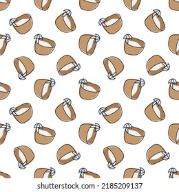 Illustration on theme big colored seamless coconut, bright fruit pattern for seal. Fruit pattern consisting of beautiful seamless repeat coconut. Simple colorful pattern fruit seamless soft coconut.