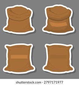 Illustration on theme big colored set different types bags, empty sacks various size, sacks pattern consisting of collection empty bags for organic health feed, empty sacks, bags to exquisite gourmet