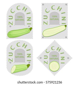 Illustration on theme big colored set different types long zucchinis, squash various size. Zucchini pattern consisting of collection meal squash for organic diet. Menu soft zucchini it yummy squash.