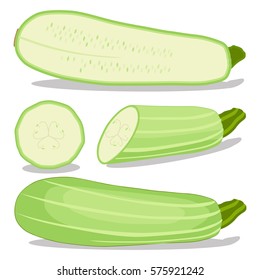 Illustration on theme big colored set different types long zucchinis, squash various size. Zucchini pattern consisting of collection meal squash for organic diet. Menu soft zucchini it yummy squash.