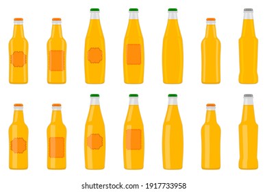 Illustration on theme big kit beer glass bottles with lid for brewery. Pattern beer consisting of many identical glass bottles on white background. Glass bottles it main accessory for beer gourmet.