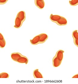 Illustration on theme big pattern identical types peanut, nut equal size. Peanut pattern consisting of natural nut for colored print on wallpaper. Abstract colorful pattern from many yummy nut peanut.