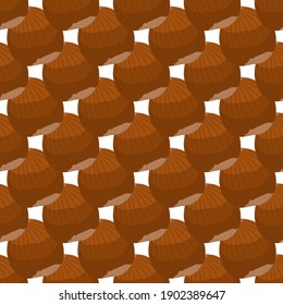 Illustration on theme big pattern identical types hazelnut, nut equal size. Hazelnut pattern consisting of natural nut for colored print on wallpaper. Abstract colorful pattern from many nut hazelnut.