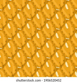 Illustration on theme big pattern identical types walnut, nut equal size. Walnut pattern consisting of natural nut for colored print on wallpaper. Abstract colorful pattern from many yummy nut walnut.