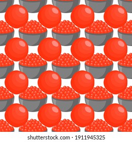 Illustration on theme big pattern identical types fish caviar, egg equal size. Egg pattern consisting of fresh fish caviar for colored print on wallpaper. Abstract egg pattern from many fish caviar.
