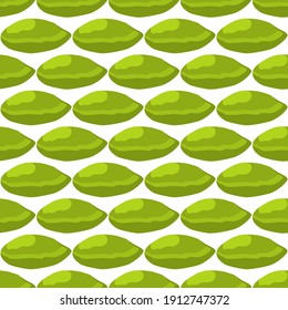 Illustration on theme big pattern identical types pistachio, nut equal size. Pistachio pattern consisting of fresh nut for colored print on wallpaper. Abstract colorful pattern from many nut pistachio