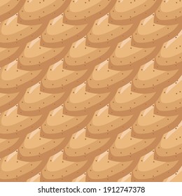 Illustration on theme big pattern identical types almond, nut equal size. Almond pattern consisting of natural nut for colored print on wallpaper. Abstract colorful pattern from many yummy nut almond.