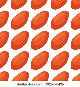 Illustration on theme big pattern identical types peanut, nut equal size. Peanut pattern consisting of natural nut for colored print on wallpaper. Abstract colorful pattern from many yummy nut peanut.