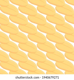 Illustration on theme big pattern identical types peanut, nut equal size. Peanut pattern consisting of natural nut for colored print on wallpaper. Abstract colorful pattern from many yummy nut peanut.