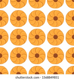 Illustration on theme big set identical biscuit, kit colorful pastry cookie. Cookie consisting of collectible natural tasty food biscuit, pastry accessory. Eat fresh pastry biscuit from same cookie.