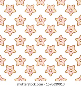 Illustration on theme big set identical biscuit, kit colorful pastry cookie. Cookie consisting of collectible natural tasty food biscuit, pastry accessory. Eat fresh pastry biscuit from same cookie.