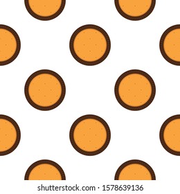 Illustration on theme big set identical biscuit, kit colorful pastry cookie. Cookie consisting of collectible natural tasty food biscuit, pastry accessory. Eat fresh pastry biscuit from same cookie.