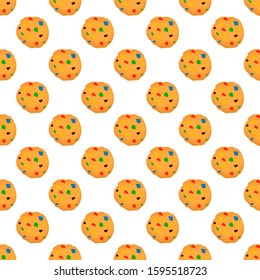Illustration on theme big set identical biscuit, kit colorful pastry cookie. Cookie consisting of collectible natural tasty food biscuit, pastry accessory. Eat fresh pastry biscuit from same cookie.