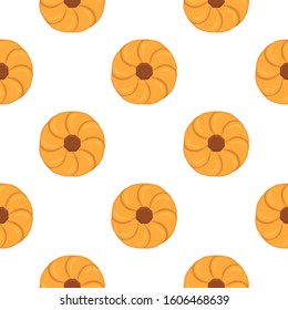 Illustration on theme big set identical biscuit, kit colorful pastry cookie. Cookie consisting of collectible natural tasty food biscuit, pastry accessory. Eat fresh pastry biscuit from same cookie.