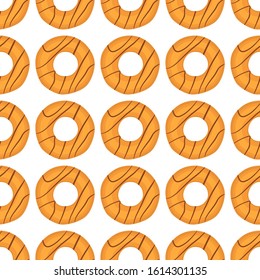 Illustration on theme big set identical biscuit, kit colorful pastry cookie. Cookie consisting of collectible natural tasty food biscuit, pastry accessory. Eat fresh pastry biscuit from same cookie.