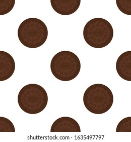 Illustration on theme big set identical biscuit, kit colorful pastry cookie. Cookie consisting of collectible natural tasty food biscuit, pastry accessory. Eat fresh pastry biscuit from same cookie.