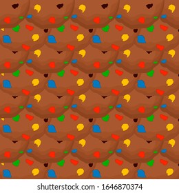 Illustration on theme big set identical biscuit, kit colorful pastry cookie. Cookie consisting of collectible natural tasty food biscuit, pastry accessory. Eat fresh pastry biscuit from same cookie.