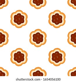 Ilustración sobre el tema gran set de galletas idénticas, kit de pastelería colorida. Cookie que consiste en galletas de comida natural y sabrosa coleccionable, accesorio de pastelería. Coma galleta fresca de pastelería de la misma galleta.