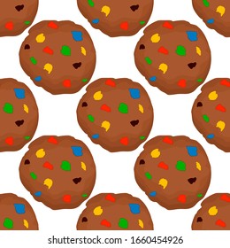Ilustración sobre el tema gran set de galletas idénticas, kit de pastelería colorida. Cookie que consiste en galletas de comida natural y sabrosa coleccionable, accesorio de pastelería. Coma galleta fresca de pastelería de la misma galleta.