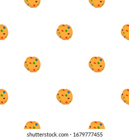 Illustration on theme big set identical biscuit, kit colorful pastry cookie. Cookie consisting of collectible natural tasty food biscuit, pastry accessory. Eat fresh pastry biscuit from same cookie.