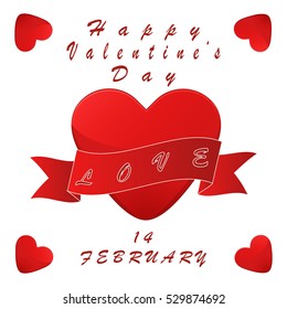 Illustration on theme big set beautiful red hearts in shape love, red hearts consisting of excellent shape love for celebration holiday happy St.Valentine's day, red hearts is shape love on background