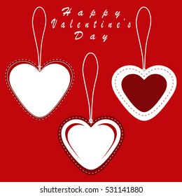 Illustration on theme big set beautiful red hearts in shape love, red hearts consisting of excellent shape love for celebration holiday happy St.Valentine's day, red hearts is shape love on background
