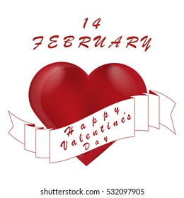 Illustration on theme big set beautiful red hearts in shape love, red hearts consisting of excellent shape love for celebration holiday happy St.Valentine's day, red hearts is shape love on background