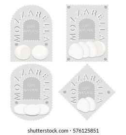 Illustration on theme big set different types cheese mozzarella various size. Cheese pattern consisting of collection meal mozzarella for real gourmet. Restaurant menu it yummy cheese mozzarella.