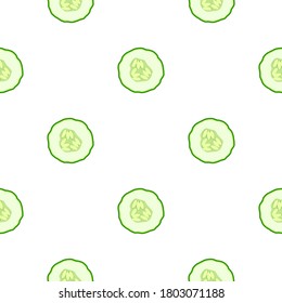 Illustration on theme of bright pattern green cucumber, vegetable plant for seal. Vegetable pattern consisting of beautiful cucumber, many plant. Simple colorful vegetable pattern from plant cucumber.