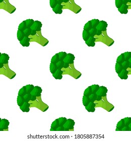 Illustration on theme of bright pattern grass broccoli, vegetable plant for seal. Vegetable pattern consisting of beautiful broccoli, many plant. Simple colorful vegetable pattern from plant broccoli.