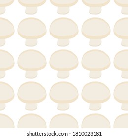 Illustration on theme of bright pattern mushroom, vegetable champignon for seal. Vegetable pattern consisting of beautiful mushroom, many champignon. Simple vegetable pattern from champignon mushroom.