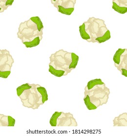 Illustration on theme of bright pattern cabbage, vegetable cauliflower for seal. Vegetable pattern consisting of beautiful cabbage, many cauliflower. Simple vegetable pattern from cauliflower cabbage.