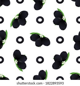 Illustration on theme of bright pattern italian olive, oil berry for seal. Berry pattern consisting of beautiful italian olive, many herb oil. Simple colorful berry pattern from italian oil olive.