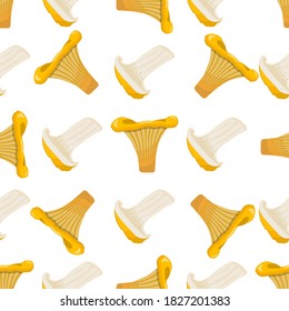 Illustration on theme bright pattern mushroom, vegetable chanterelle for seal. Vegetable pattern consisting of beautiful mushroom, many chanterelle. Simple vegetable pattern from chanterelle mushroom.