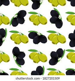 Illustration on theme of bright pattern italian olive, oil berry for seal. Berry pattern consisting of beautiful italian olive, many herb oil. Simple colorful berry pattern from italian oil olive.