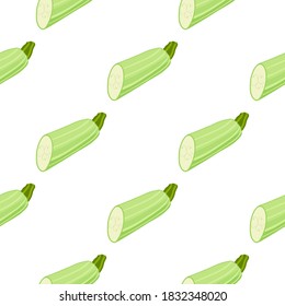 Illustration on theme of bright pattern zucchini, vegetable squash for seal. Vegetable pattern consisting of beautiful zucchini, many squash. Simple colorful vegetable pattern from squash zucchini.