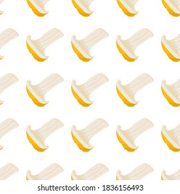 Illustration on theme bright pattern mushroom, vegetable chanterelle for seal. Vegetable pattern consisting of beautiful mushroom, many chanterelle. Simple vegetable pattern from chanterelle mushroom.
