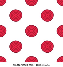 Illustration on theme of bright pattern sugar beet, vegetable root for seal. Vegetable pattern consisting of beautiful beet, many sugar root. Simple colorful vegetable pattern from root sugar beet.