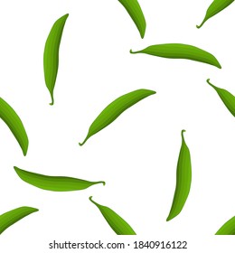 Illustration on theme of bright pattern green peas, vegetable pod for seal. Vegetable pattern consisting of beautiful green peas, many light pod. Simple colorful vegetable pattern from pod green peas.