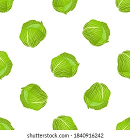 Illustration on theme of bright pattern cabbage, vegetable lettuce for seal. Vegetable pattern consisting of beautiful cabbage, many lettuce. Simple colorful vegetable pattern from lettuce cabbage.