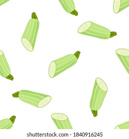Illustration on theme of bright pattern zucchini, vegetable squash for seal. Vegetable pattern consisting of beautiful zucchini, many squash. Simple colorful vegetable pattern from squash zucchini.